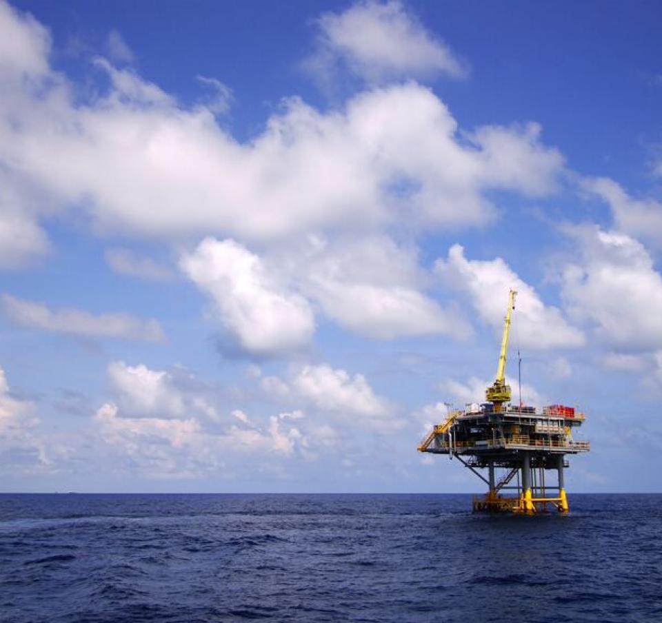 North sea gas and oil platform