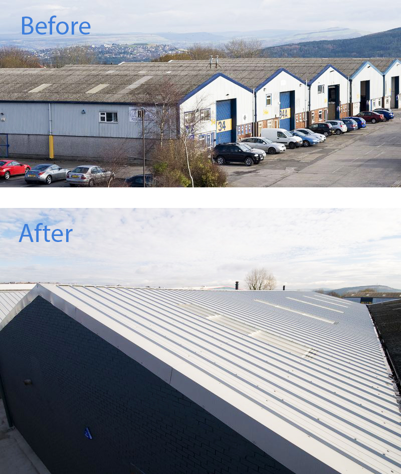 Building Systems UK steel roofing and walling refurbishment warehouse