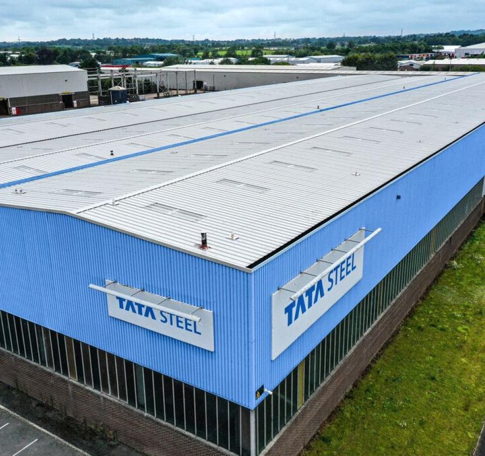 Tata Steel service and distribution warehouse, Lisburn aerial